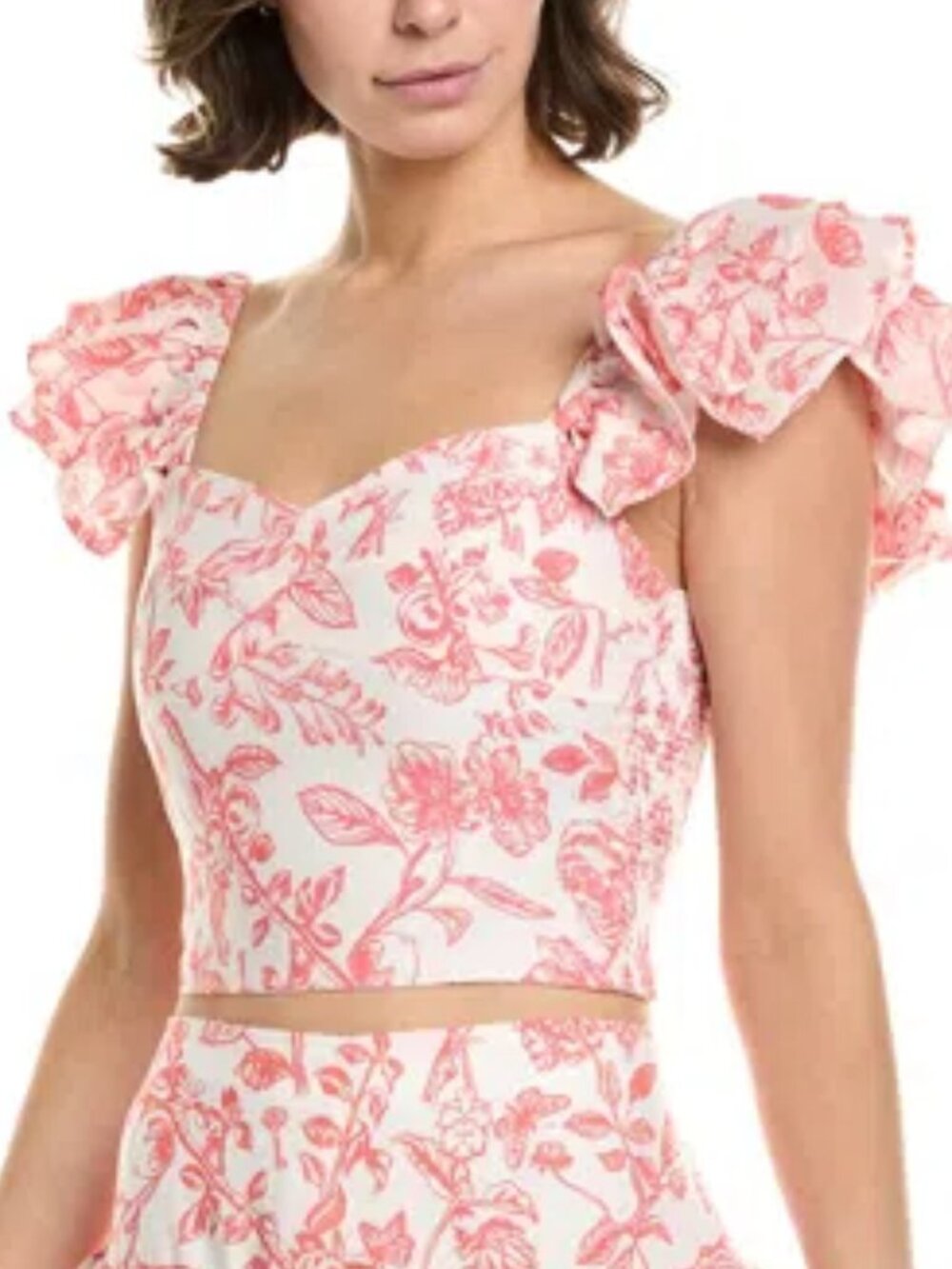 Cake For Dinner Juliet Ruffle Tank Pink Floral XS